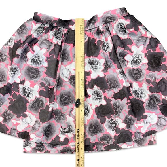 Juicy Couture Pink Gray White Floral Layered Mini Bubble Tulle Skirt Size 4 - Picture 6 of 10